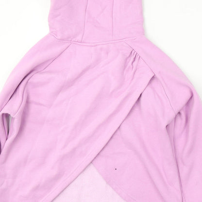 Leigh Tucker Womens Pink  Cotton Pullover Hoodie Size S