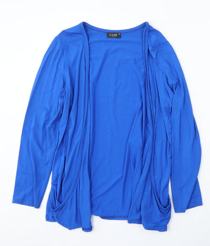 CHE Paris Womens Blue V-Neck  Viscose Cardigan Jumper Size M