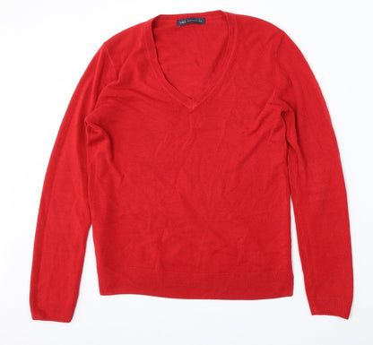 Womens UK Size L Marks and Spencer Red Pullover Jumper