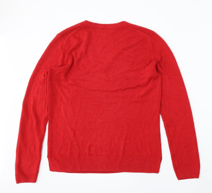Womens UK Size L Marks and Spencer Red Pullover Jumper