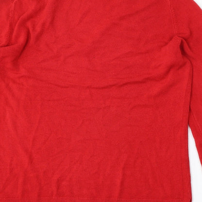 Womens UK Size L Marks and Spencer Red Pullover Jumper