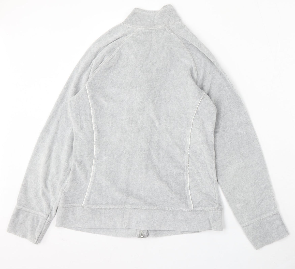 Preworn Womens Grey  Polyester Full Zip Sweatshirt Size M  Zip