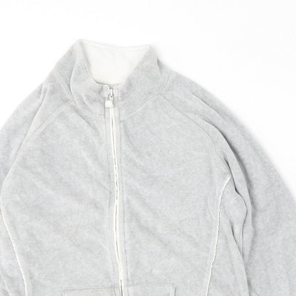 Preworn Womens Grey  Polyester Full Zip Sweatshirt Size M  Zip