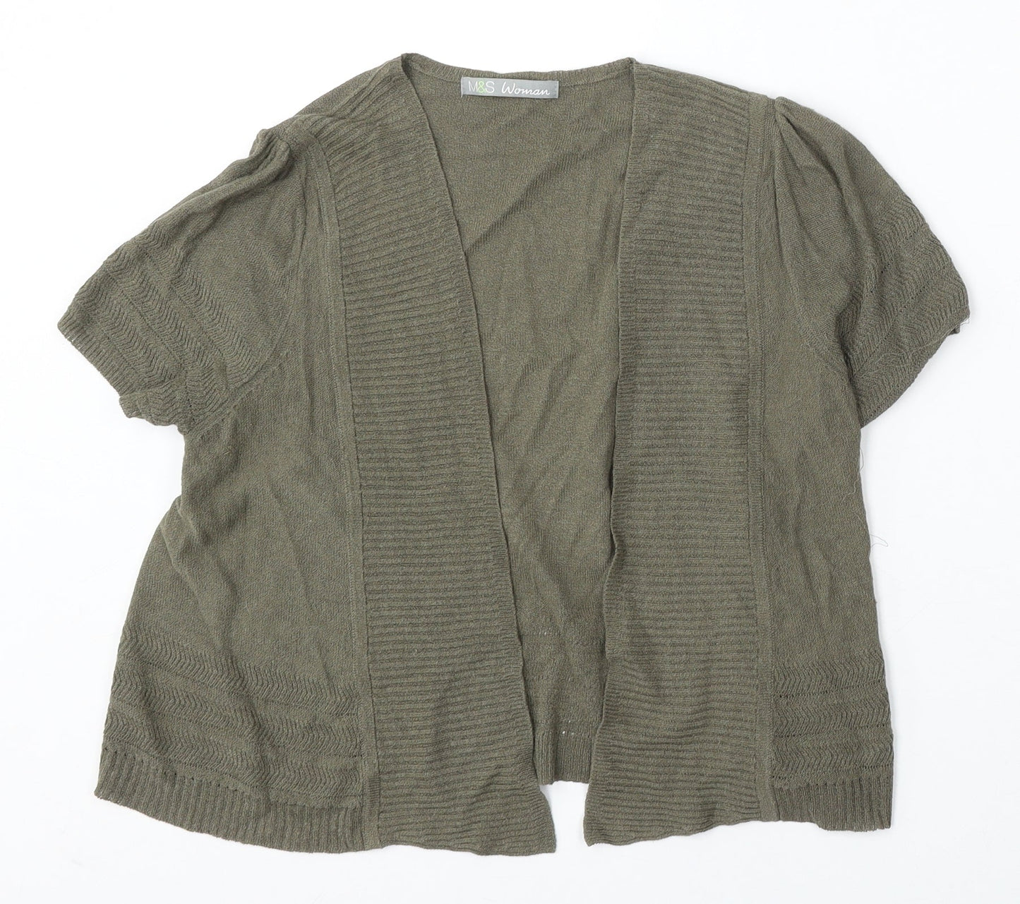 Womens UK Size S Marks and Spencer Green Cardigan Jumper