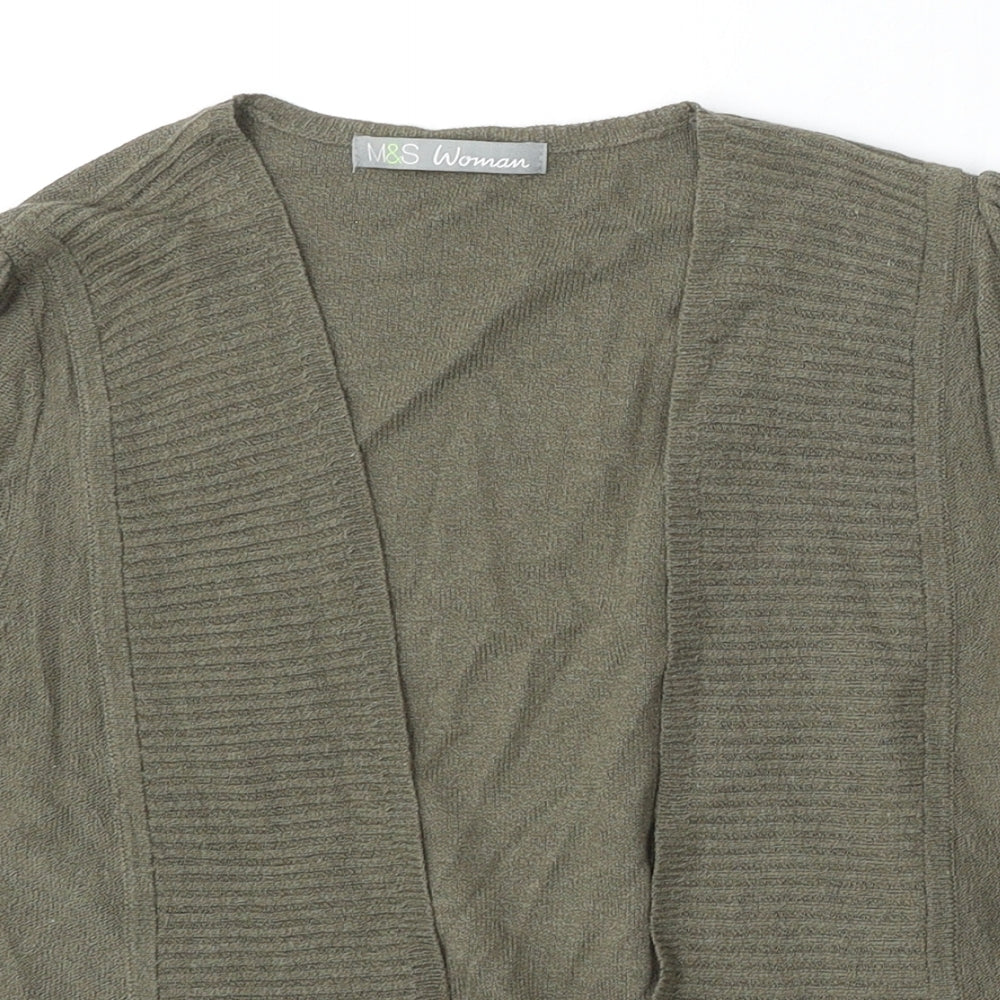 Womens UK Size S Marks and Spencer Green Cardigan Jumper