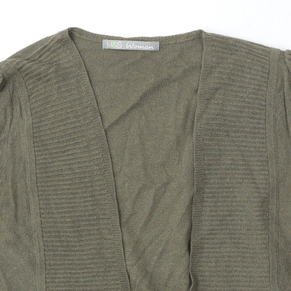 Womens UK Size S Marks and Spencer Green Cardigan Jumper