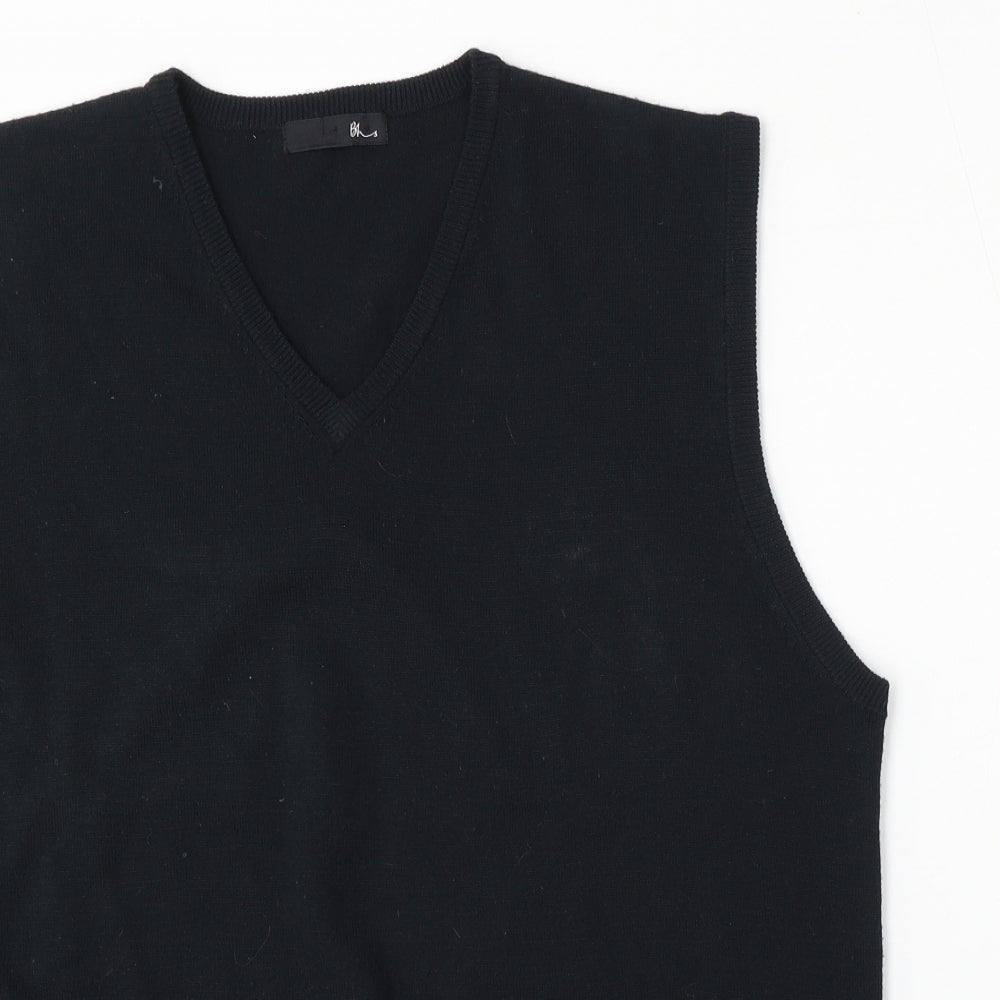 BHS Mens Blue V-Neck  Acrylic Vest Jumper Size L