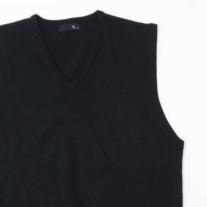 BHS Mens Blue V-Neck  Acrylic Vest Jumper Size L