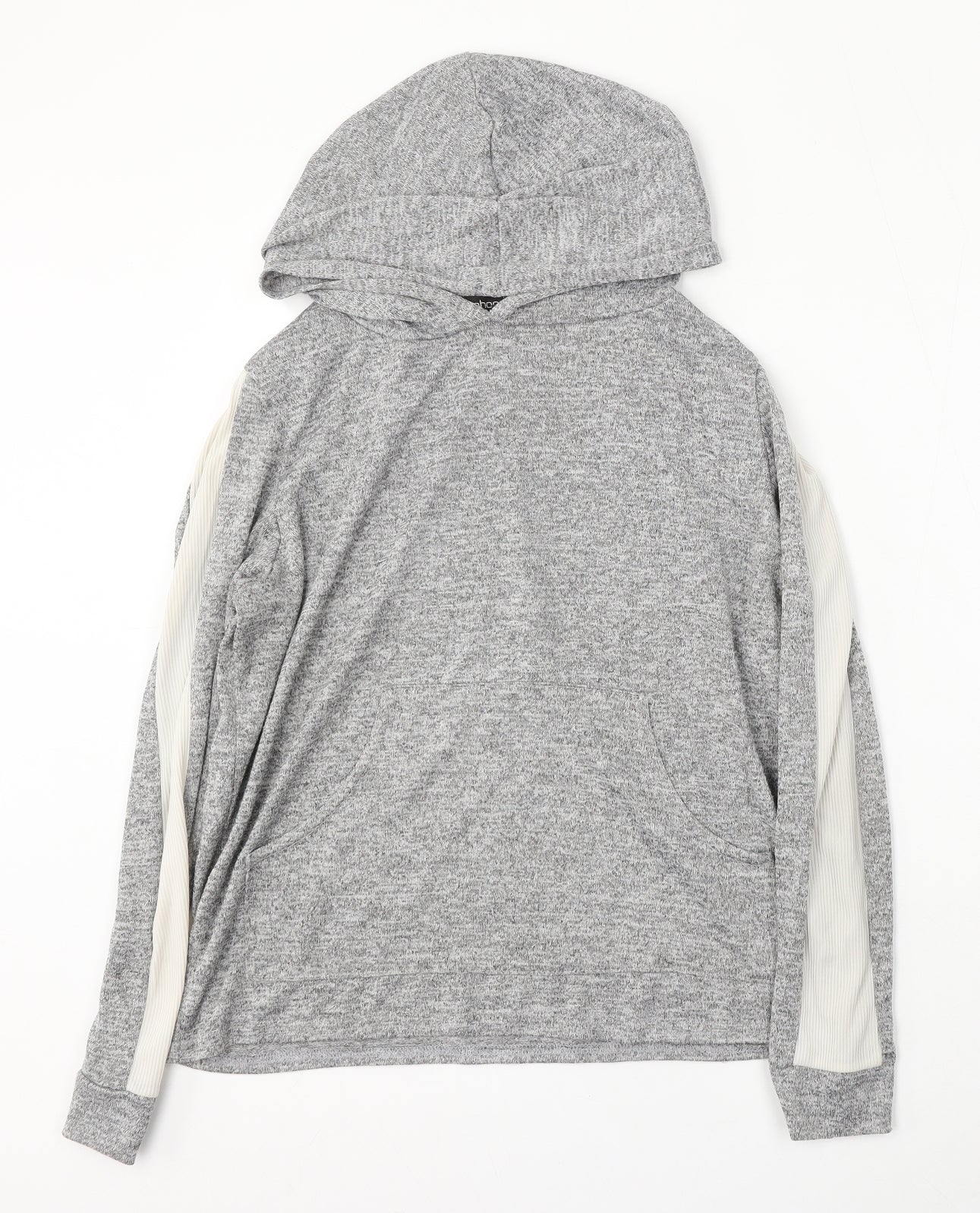 Boohoo Womens Grey  Polyester Pullover Hoodie Size 14
