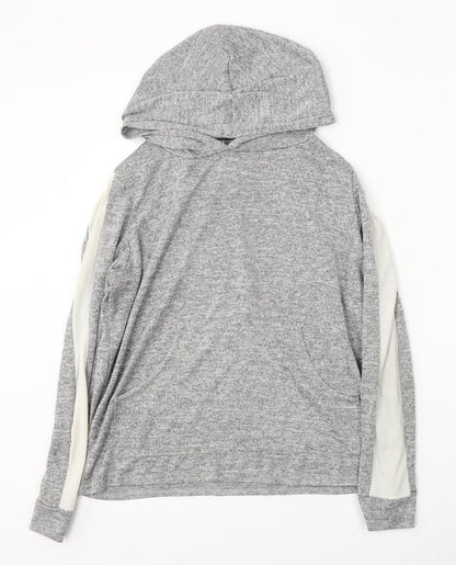 Boohoo Womens Grey  Polyester Pullover Hoodie Size 14
