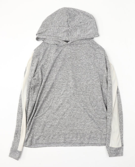 Boohoo Womens Grey  Polyester Pullover Hoodie Size 14