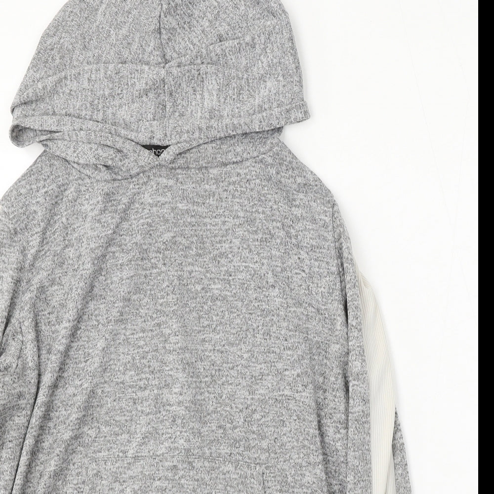 Boohoo Womens Grey  Polyester Pullover Hoodie Size 14