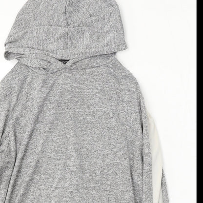 Boohoo Womens Grey  Polyester Pullover Hoodie Size 14