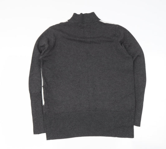 first avenue Womens Grey High Neck  Camel Pullover Jumper Size S
