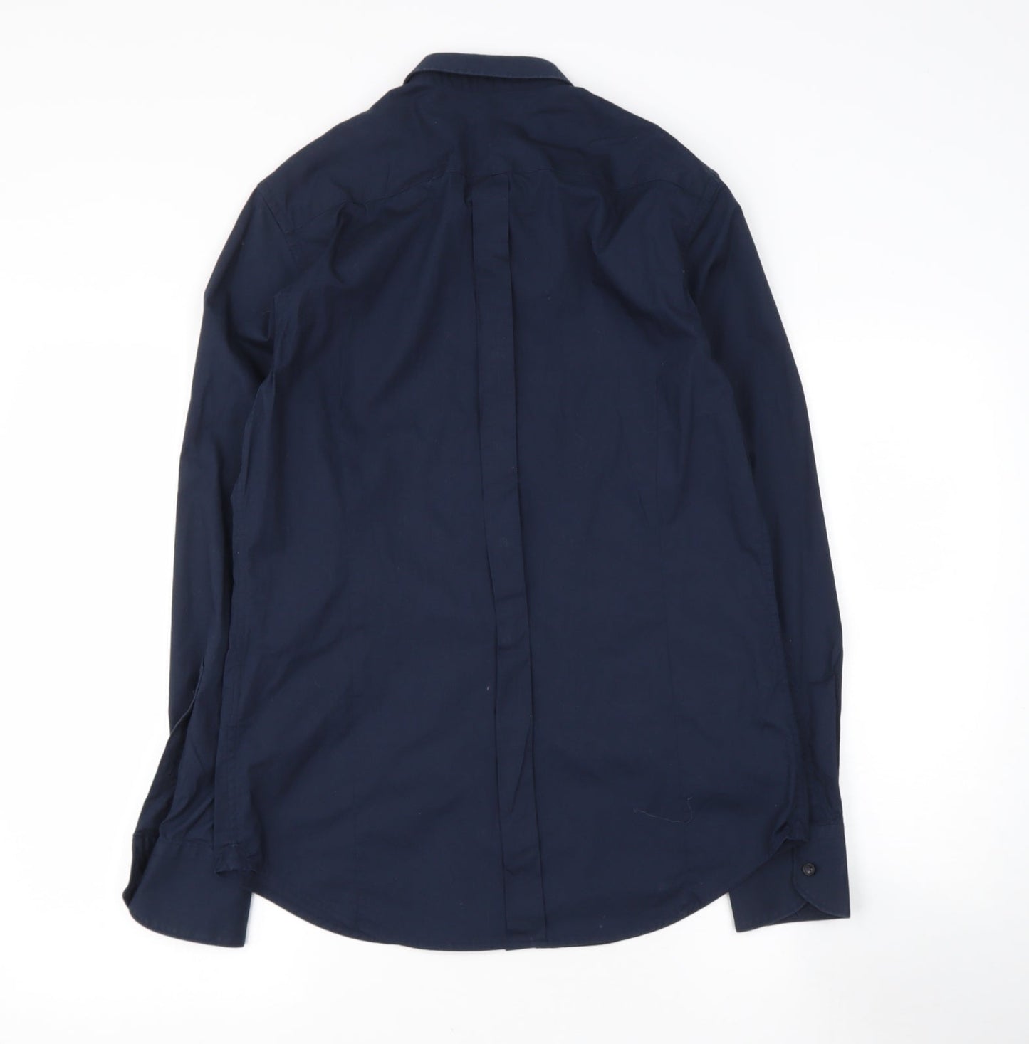 Replay Mens Blue  Cotton  Button-Up Size S Collared