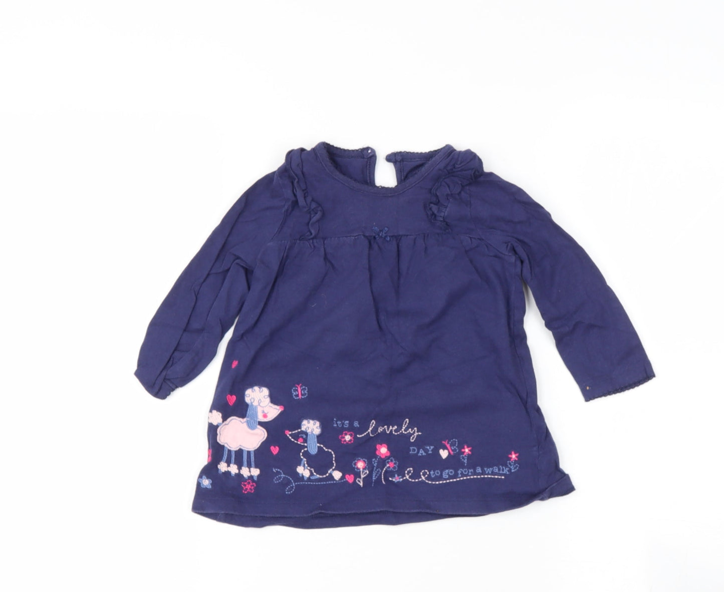 GEORG Baby Blue  Cotton Basic T-Shirt Size 9-12 Months Round Neck