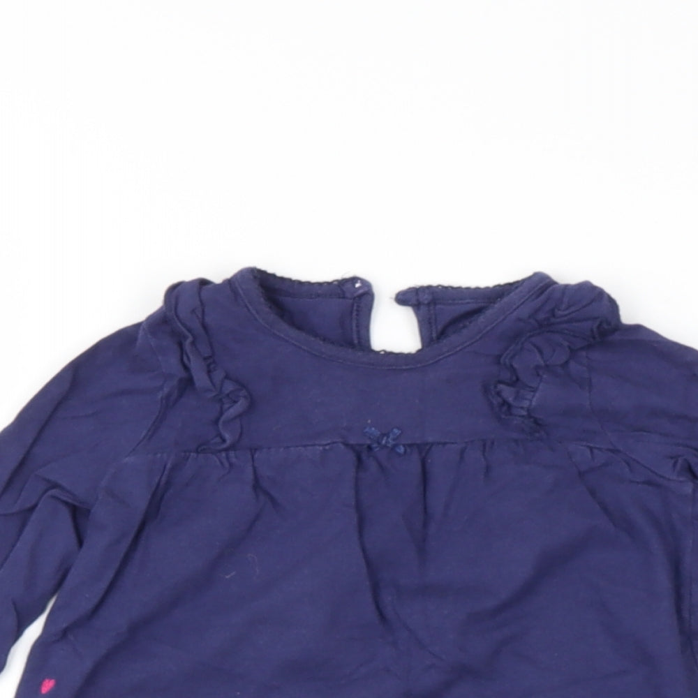 GEORG Baby Blue  Cotton Basic T-Shirt Size 9-12 Months Round Neck