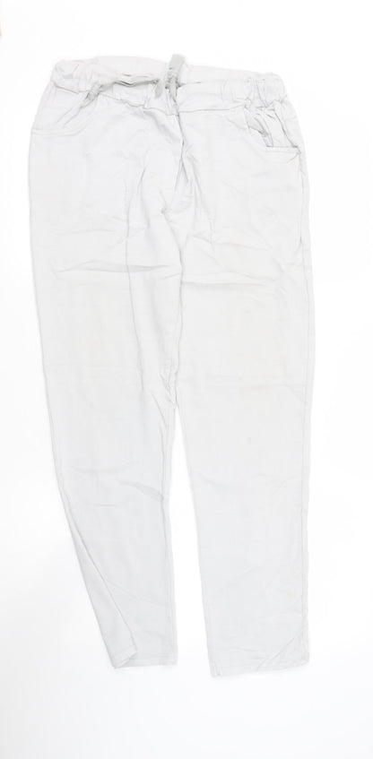 Womens UK Size M Preworn Regular Fit Cargo Beige Trousers