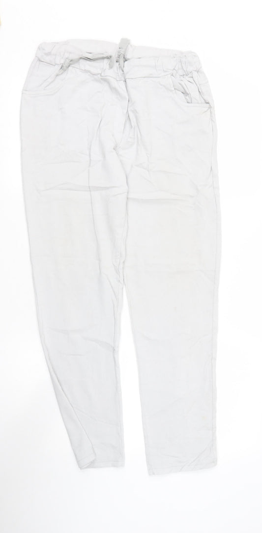 Womens UK Size M Preworn Regular Fit Cargo Beige Trousers