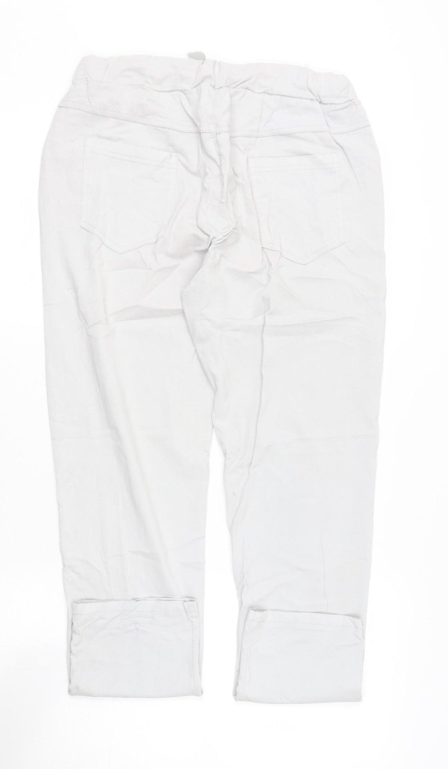 Womens UK Size M Preworn Regular Fit Cargo Beige Trousers