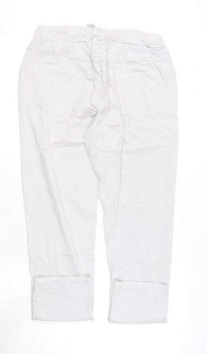 Womens UK Size M Preworn Regular Fit Cargo Beige Trousers