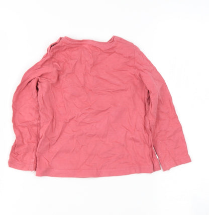 fred flow Baby Pink  Cotton Basic T-Shirt Size 12-18 Months Round Neck  - heart