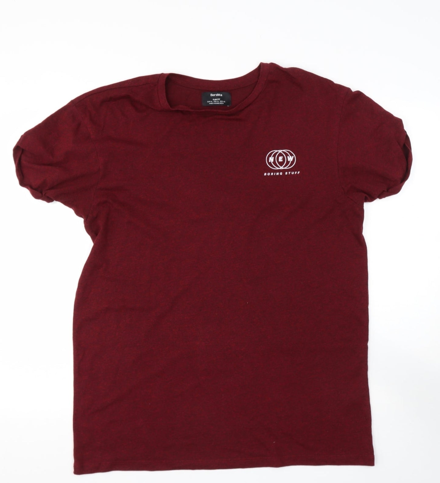 Mens UK Size  Bershka Red  T-Shirt
