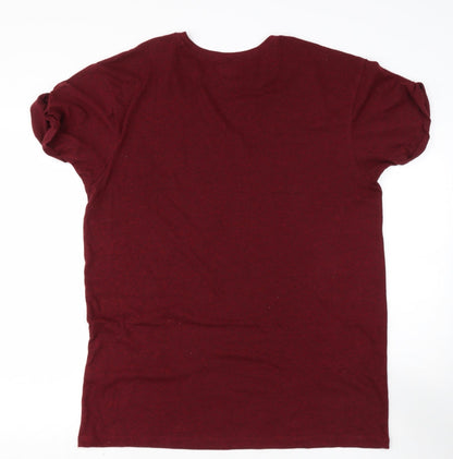 Mens UK Size  Bershka Red  T-Shirt