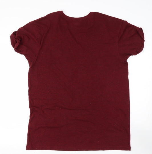 Mens UK Size  Bershka Red  T-Shirt