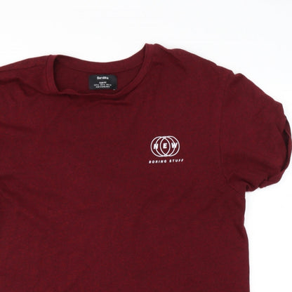 Mens UK Size  Bershka Red  T-Shirt