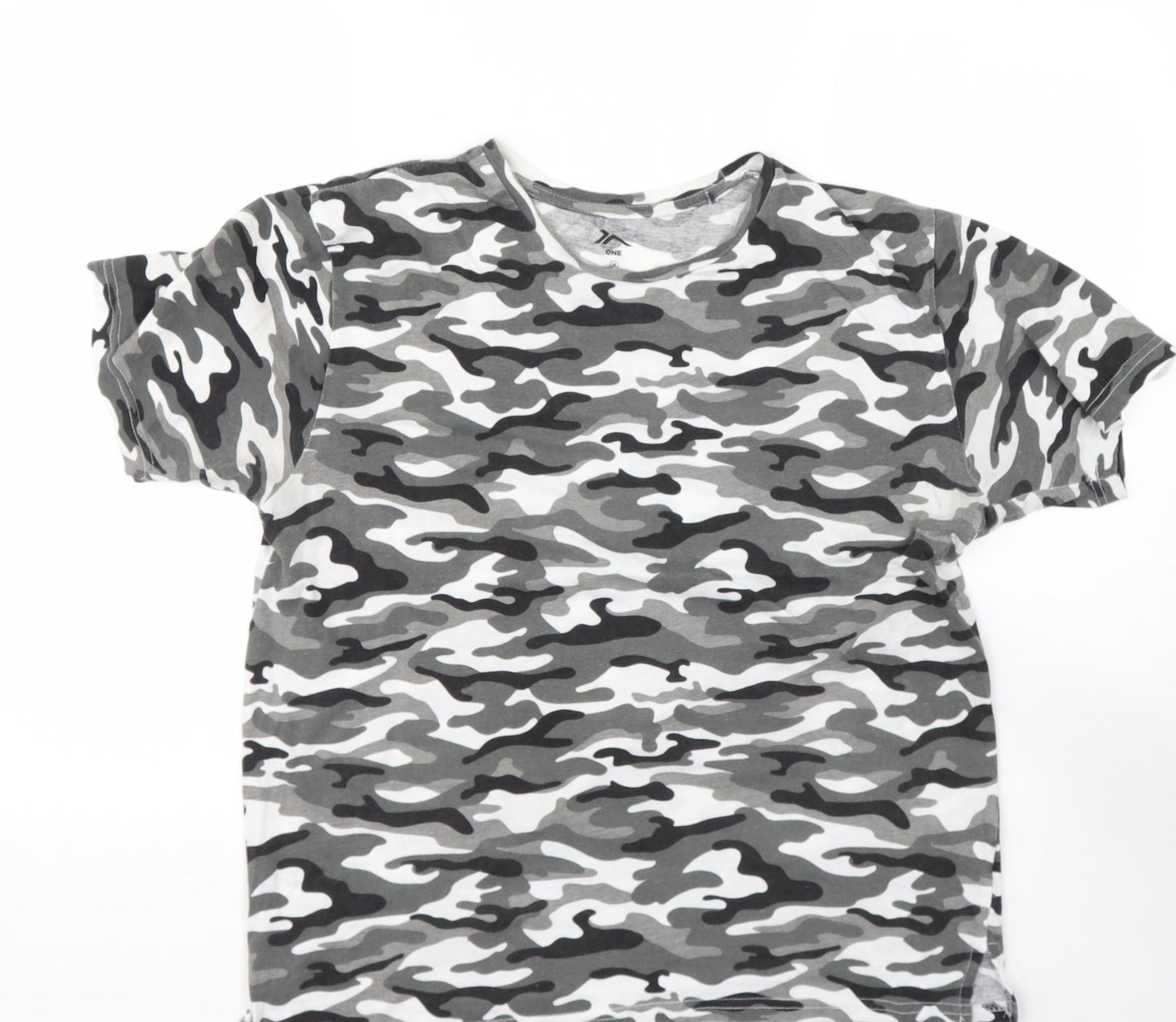 Preworn Mens Grey  Polyester  T-Shirt Size M Round Neck