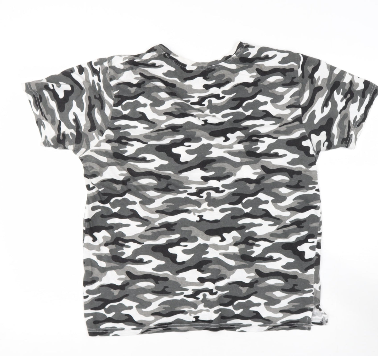 Preworn Mens Grey  Polyester  T-Shirt Size M Round Neck