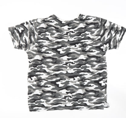 Preworn Mens Grey  Polyester  T-Shirt Size M Round Neck