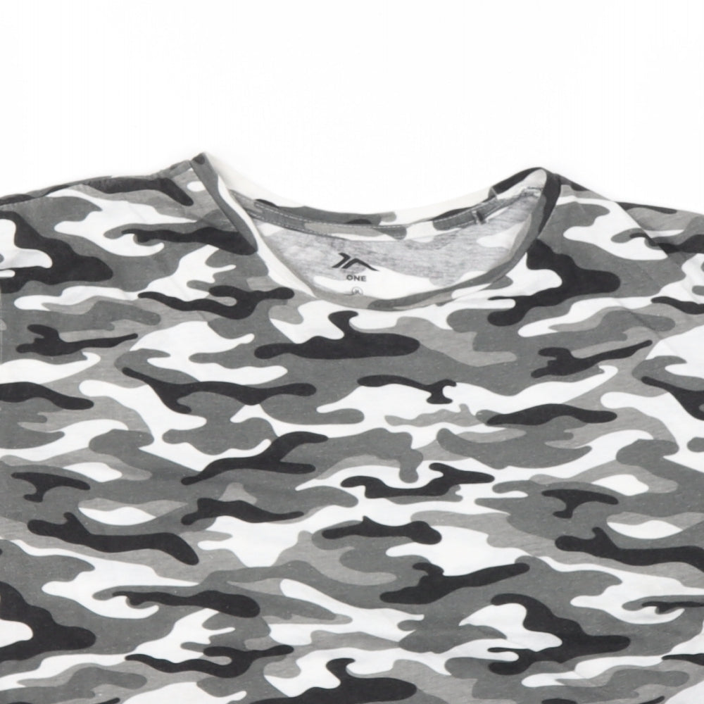 Preworn Mens Grey  Polyester  T-Shirt Size M Round Neck