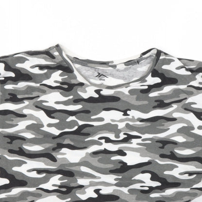 Preworn Mens Grey  Polyester  T-Shirt Size M Round Neck