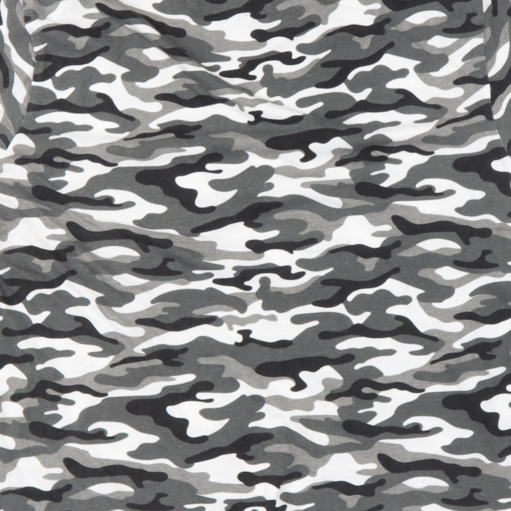 Preworn Mens Grey  Polyester  T-Shirt Size M Round Neck