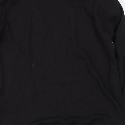 tesco Womens Black  Polyester Basic Blouse Size 14 Round Neck