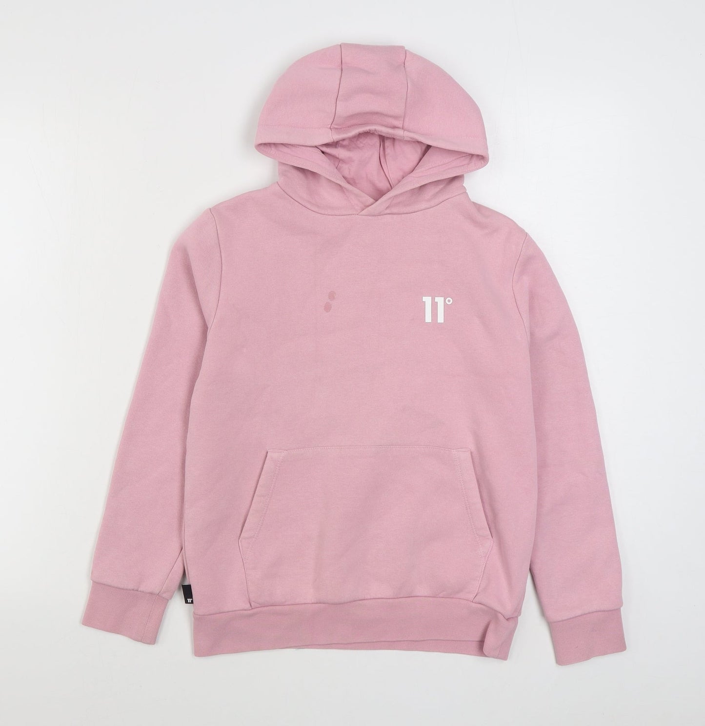 Eleven Degrees Girls Pink  Cotton Pullover Hoodie Size 10-11 Years  Pullover