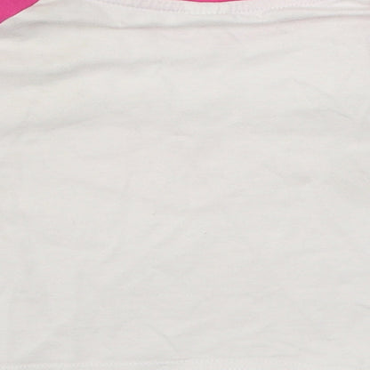 SheIn Girls White  Cotton Basic T-Shirt Size 10 Years Round Neck Pullover