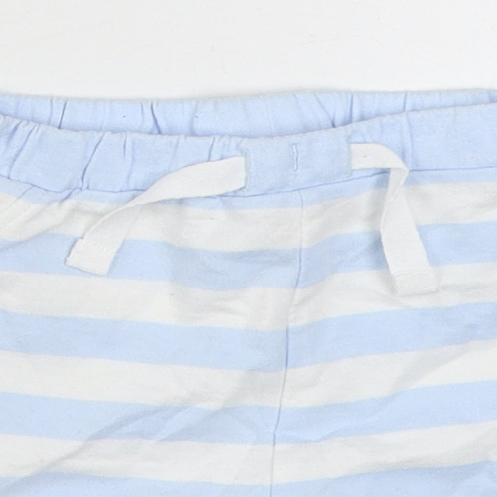 NEXT Boys Blue Striped 100% Cotton Cropped Trousers Size 3-6 Months  Tie