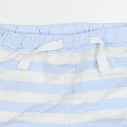 NEXT Boys Blue Striped 100% Cotton Cropped Trousers Size 3-6 Months  Tie