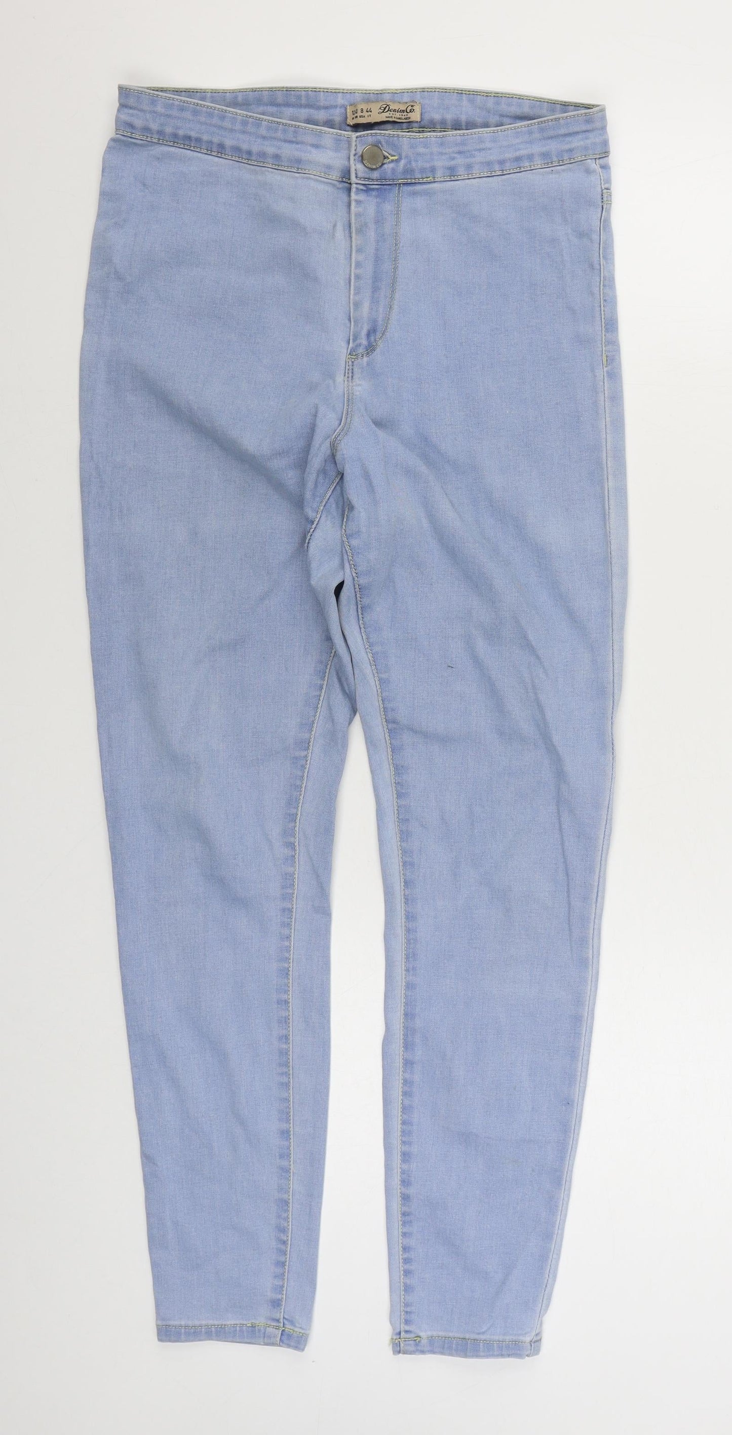 Denim & Co. Womens Blue  Cotton Skinny Jeans Size 12 L28 in Regular Zip