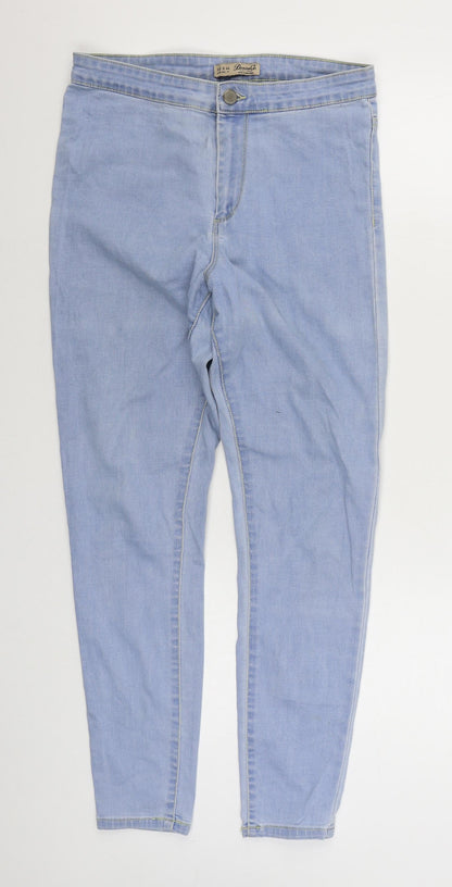 Denim & Co. Womens Blue  Cotton Skinny Jeans Size 12 L28 in Regular Zip