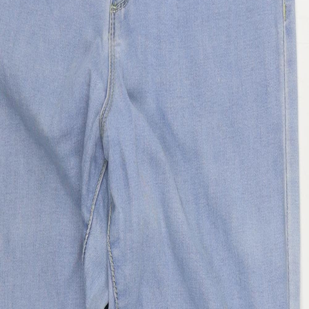 Denim & Co. Womens Blue  Cotton Skinny Jeans Size 12 L28 in Regular Zip