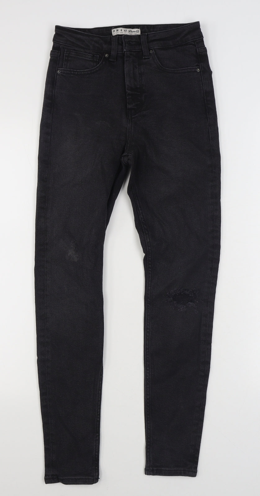 Denim & Co. Womens Black  Cotton Skinny Jeans Size 10 L27 in Regular Zip