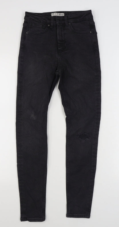 Denim & Co. Womens Black  Cotton Skinny Jeans Size 10 L27 in Regular Zip
