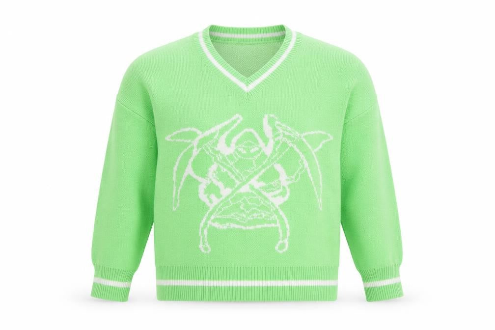 Mens UK Size S Preworn Green Pullover Jumper