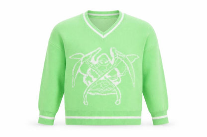 Mens UK Size S Preworn Green Pullover Jumper
