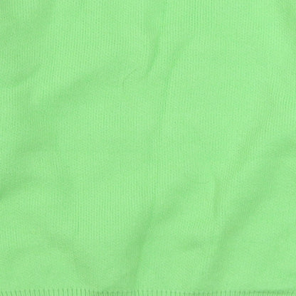 Preworn Mens Green V-Neck  Polyester Pullover Jumper Size S