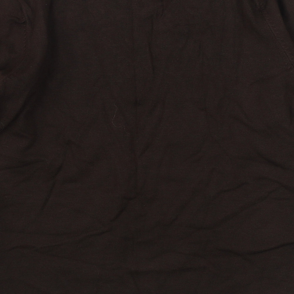 Just Elegance    Womens Brown V-Neck  Acrylic Pullover Jumper Size S